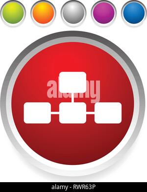 Topological, hierarchical diagram icon, Multilevel chart, graph Stock Vector