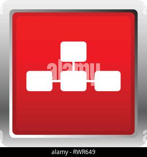 Topological, hierarchical diagram icon, Multilevel chart, graph Stock Vector