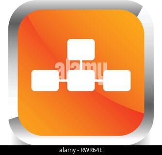 Topological, hierarchical diagram icon, Multilevel chart, graph Stock Vector