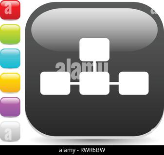 Topological, hierarchical diagram icon, Multilevel chart, graph Stock Vector