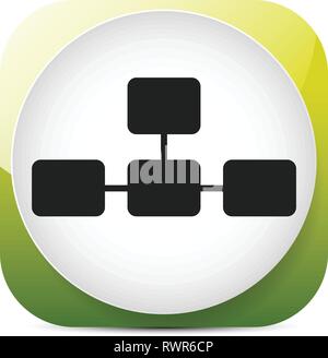 Topological, hierarchical diagram icon, Multilevel chart, graph Stock Vector