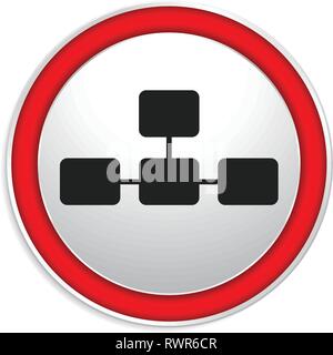 Topological, hierarchical diagram icon, Multilevel chart, graph Stock Vector