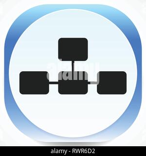 Topological, hierarchical diagram icon, Multilevel chart, graph Stock Vector