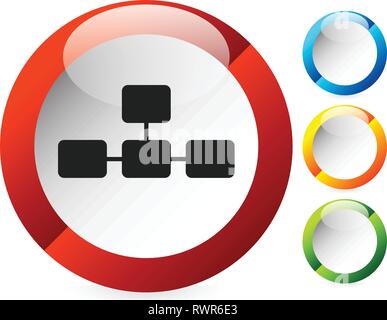 Topological, hierarchical diagram icon, Multilevel chart, graph Stock Vector