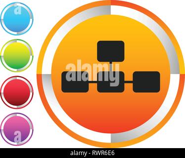 Topological, hierarchical diagram icon, Multilevel chart, graph Stock ...
