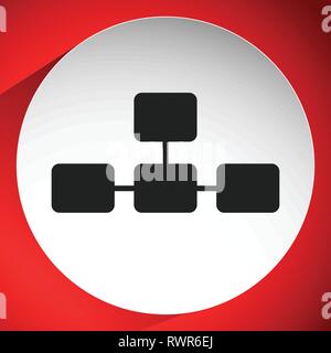 Topological, hierarchical diagram icon, Multilevel chart, graph Stock Vector