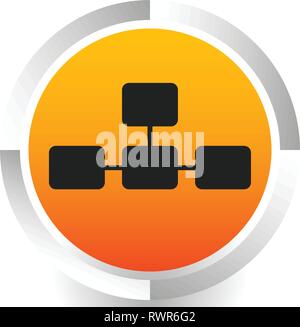 Topological, hierarchical diagram icon, Multilevel chart, graph Stock ...
