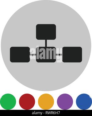 Topological, hierarchical diagram icon, Multilevel chart, graph Stock Vector