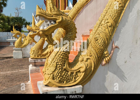 Phaya naga dragons Wat Haw Pha Kaeo Vientiane Laos Stock Photo