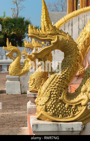 Phaya naga dragons Wat Haw Pha Kaeo Vientiane Laos Stock Photo