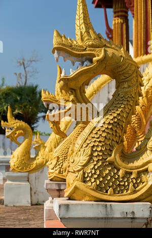 Phaya naga dragons Wat Haw Pha Kaeo Vientiane Laos Stock Photo