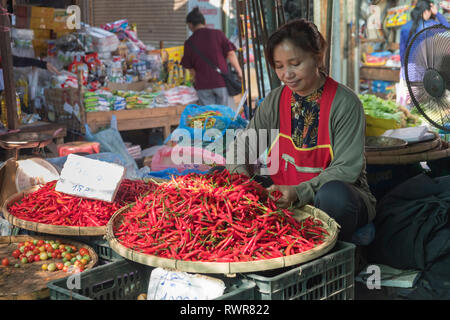 Talat Sao Morning Market Vientiane Laos Stock Photo