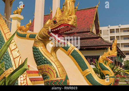 Phaya naga dragons Sithan Neua Temple Vientiane Laos Stock Photo