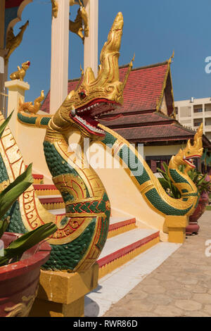 Phaya naga dragons Sithan Neua Temple Vientiane Laos Stock Photo