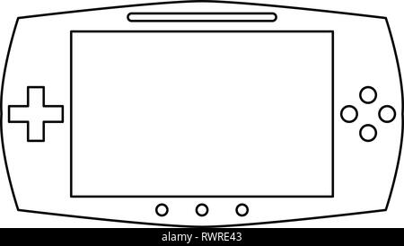 portable videogame console in black and white Stock Vector