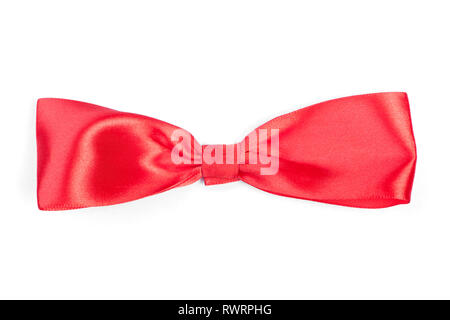 Red satin tie bow isolated on white background Stock Photo