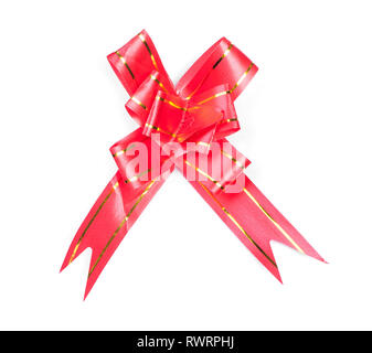 Red know bow isolated on white background Stock Photo