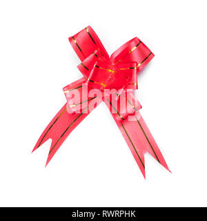 Red know bow isolated on white background Stock Photo