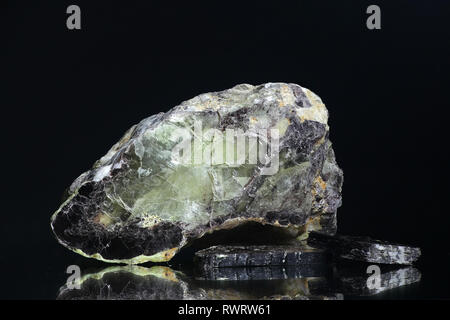 Mica mineral muscovite from Viitaniemi feldspar quarry in Finland Stock Photo