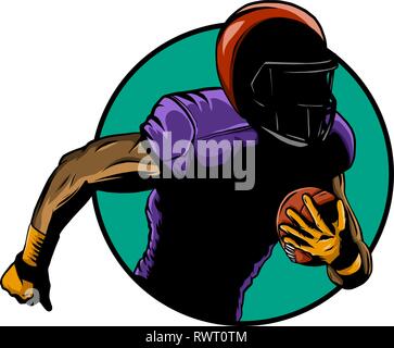 American football player. Super bowl sport theme vector illustration. Stock Vector