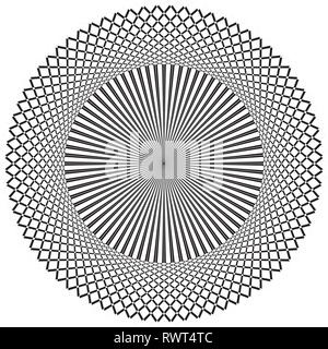 plate like black diamond on transparent background arabesque design Stock Vector