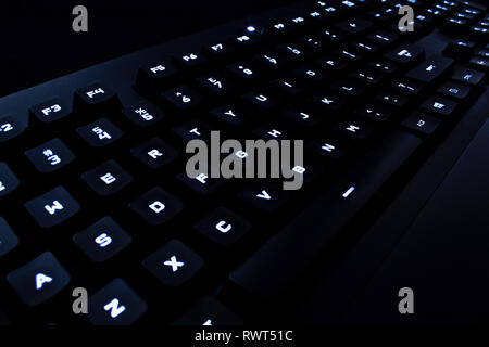 Mechanical Keyboard White Back lit Stock Photo