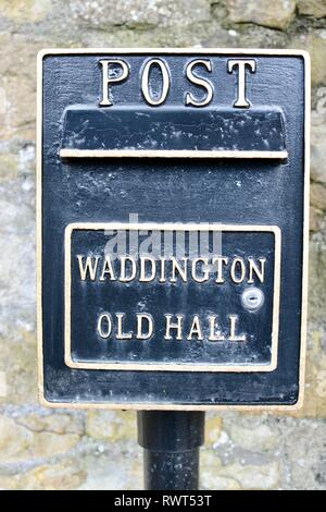 Waddington old hall post box in black Stock Photo