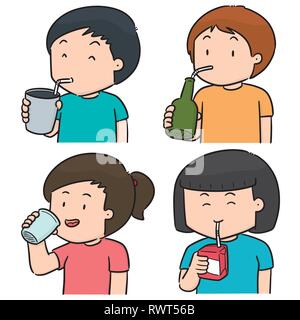 Boy and girl drinking alcohol illustration Stock Vector Art