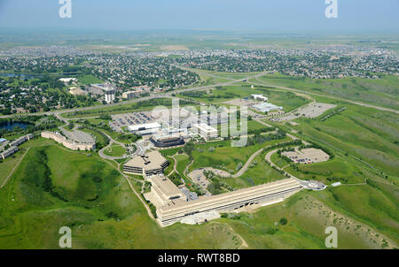 aerial, University of Lethbridge, Lethbridge, Alberta Stock Photo