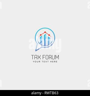 message, chat, forum accounting financial logo template, icon elements vector illustration with business card Stock Vector