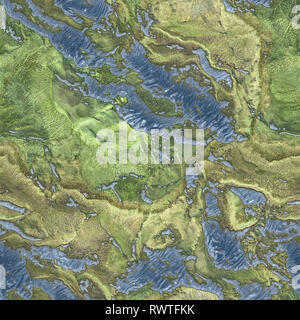 Aerial view from air plane of mountains with rivers or lakes seamless texture background Stock Photo