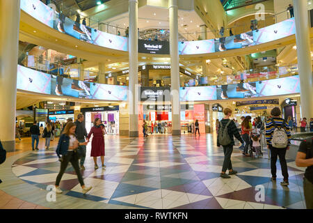 MOSCOW, RUSSIA - SEPTEMBER 22, 2018: interior shot of a shopping center in Moscow. Stock Photo