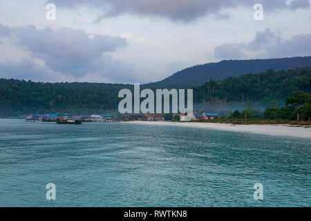 Mystic morning vibes at a fishing village on Koh Rong island in Cambodia Stock Photo