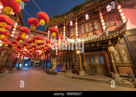 Chengdu, Sichuan province, China - Jan 26, 2016 : Jinli street famous touristic area during the chinese new year Stock Photo