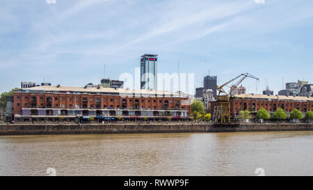 Old Docks in Puerto madero, Buenos Aires Argentina. restored wharehouses Stock Photo