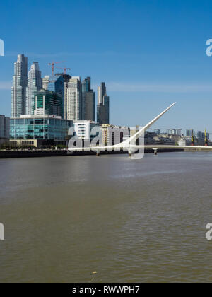 Puerto Madero in Buenos Aires, Woman bridge of Calatrava, Argentina Stock Photo