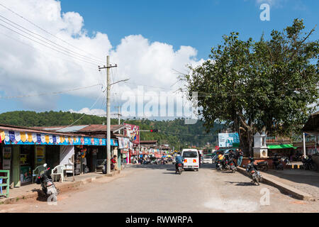 KALAW, MYANMAR - 25 NOVEMBER, 2018: Horizontal picture of the streets in the center of Kalaw, Myanmar