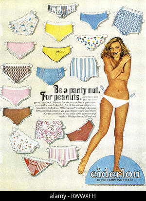 Eiderlon Panties 1966 Vintage Print Ad 10x13.5 big wave topless
