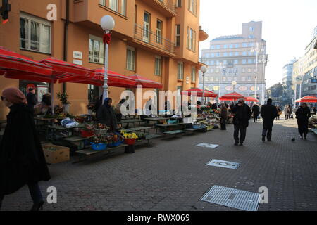 Dolac Market in zagreb Stock Photo