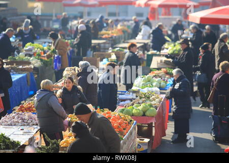 Dolac Market in zagreb Stock Photo