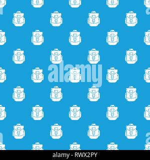 Backpacking pattern vector seamless blue Stock Vector