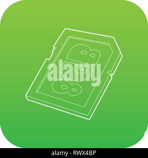 Memory card 8 gb icon green vector Stock Vector