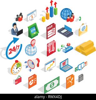 Lawyer icons set, isometric style Stock Vector