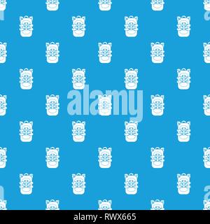 Backpack travel pattern vector seamless blue Stock Vector