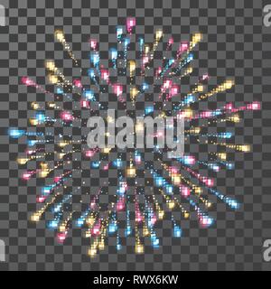 Fireworks. Festival colorful firework. Vector llustration on transparent background. Stock Vector