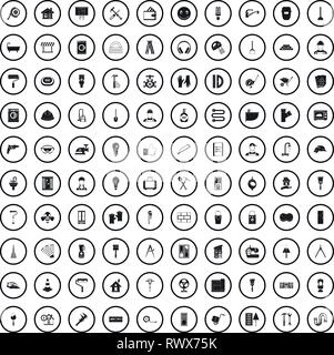 100 renovation icons set in simple style  Stock Vector