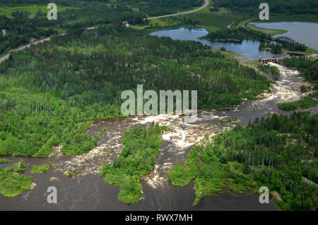 aerial, Kaministiquia River Kakabeka Falls, Ontario Stock Photo