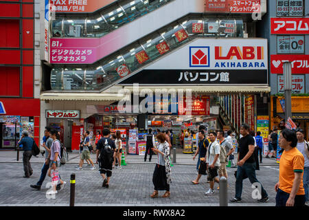 Akihabara district shops in Honshu island, Kanto, Tokyo, Japan Stock Photo
