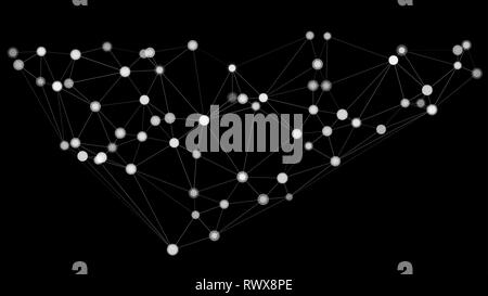 Science polygonal vector creative backgrounds, digital technology transformation on black background Stock Vector
