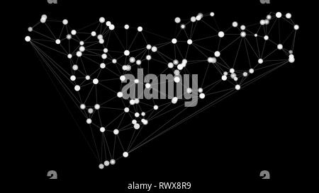 Random size dot circles and triangle shapes, vector technical presentation concept Stock Vector